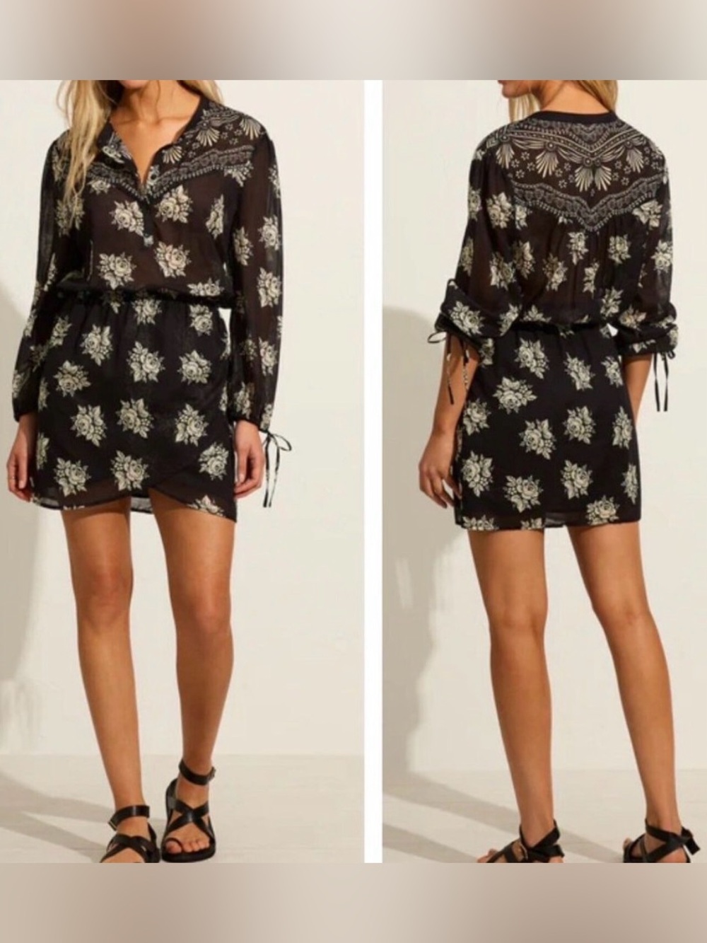 Auguste the Label Mabel Azalea Mini Dress | Black Floral | NWT | Size XXS